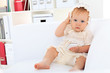 child on sofa