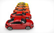 Row Of Cars Warm Colors