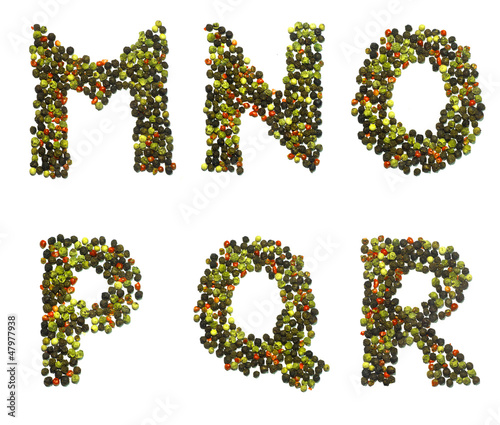Photo: pepper alphabet and numbers pepper alphabet and numbers