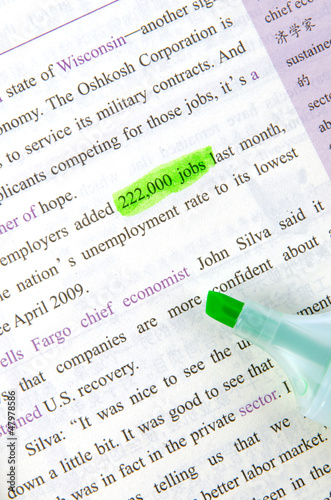 Photo: Highlighter and book Highlighter and book