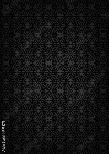 Vector: Black abstract floral texture Black abstract floral texture