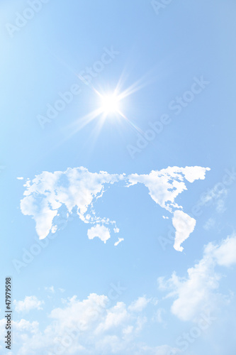 Photo: 世界地図の雲 世界地図の雲