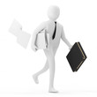3d Businessman Late for a Meeting