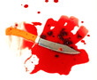 a knife smeared with blood. a murder weapon. symbolist crime