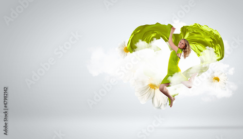 Photo: Female dancer and heart symbol Female dancer and heart symbol