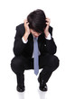 business man looking depressed from work
