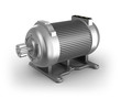 Electric motor. 3D image. Isolated on white