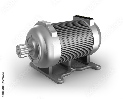 Illustration: Electric motor. 3D image. Isolated on white Electric motor. 3D image. Isolated on white