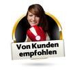 von kunden empfohlen button gold