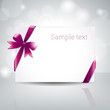 Vector: Greeting card with ribbon and bow Greeting card with ribbon and bow