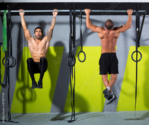 Photo: Crossfit toes to bar men pull-ups 2 bars workout Crossfit toes to bar men pull-ups 2 bars workout