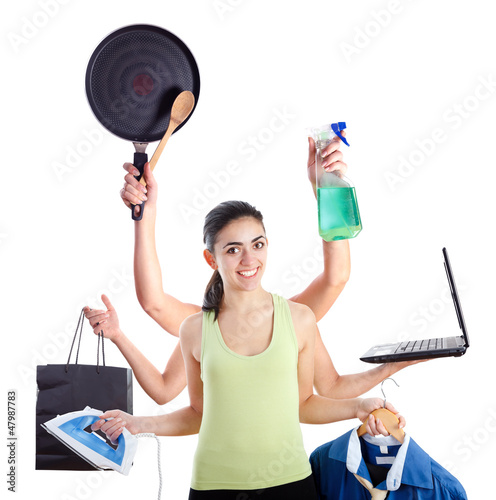 Photo: Multi-tasking woman Multi-tasking woman