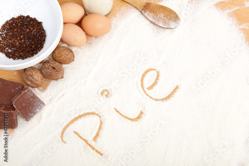 Photo: Written in flour - pie Written in flour - pie