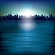 abstract background with silhouette of city