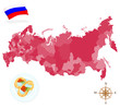Map of Russia, provinces and regions