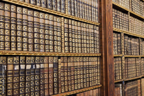 Photo: Old books in the Library of Stift Melk, Austria. Old books in the Library of Stift Melk, Austria.