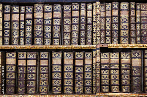 Photo: Old books in the Library of Stift Melk, Austria. Old books in the Library of Stift Melk, Austria.