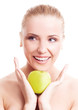 woman with an apple