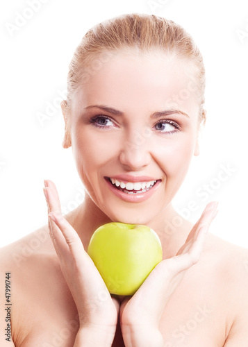 Photo: woman with an apple woman with an apple