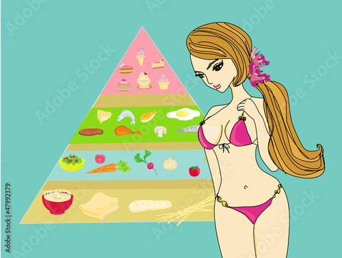 Illustration: young diet girl young diet girl
