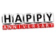3D Happy Anniversary Button Click Here Block Text