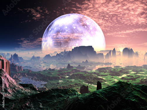 Illustration: Dawn on Idyllic Earth-like Planet Dawn on Idyllic Earth-like Planet