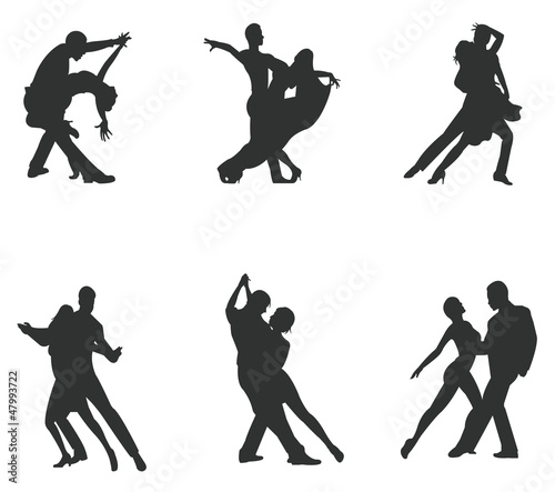 Vector: Set of Silhouette Dancing Couple Set of Silhouette Dancing Couple