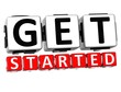 3D Get Started Button Click Here Block Text