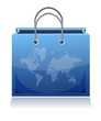 shopping bag mapped with the world map