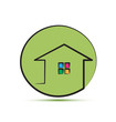 Green house in a line vector stock