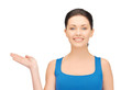 woman holding something on the palm