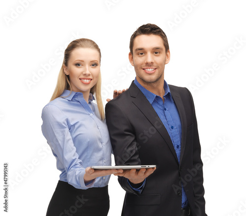 Photo: man and woman with tablet pc man and woman with tablet pc