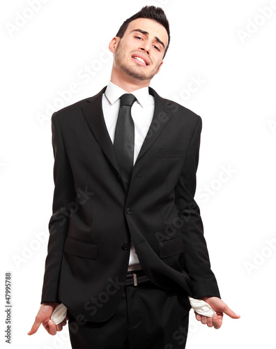 Photo: Businessman with empty pockets Businessman with empty pockets