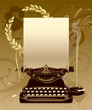 Vector: Old typewriter with laurels Old typewriter with laurels