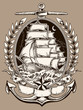 Tattoo Style Pirate Ship In Crest
