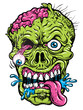 Detailed Zombie Head Illustration