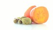 Ripe persimmon and nuts
