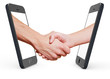 Handschlag per Handy und Smartphone