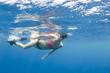 woman snorkeling on a coral reef