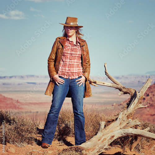 Photo: blond cowgirl in the desert blond cowgirl in the desert