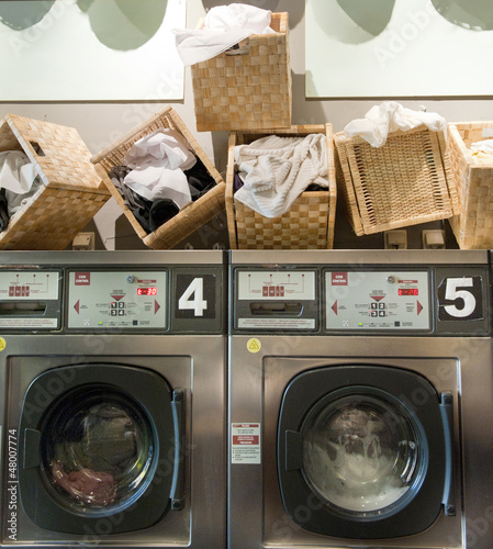 Photo: Laundromat with baskets Laundromat with baskets