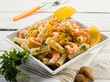 pasta with shrimp orange peel and almond