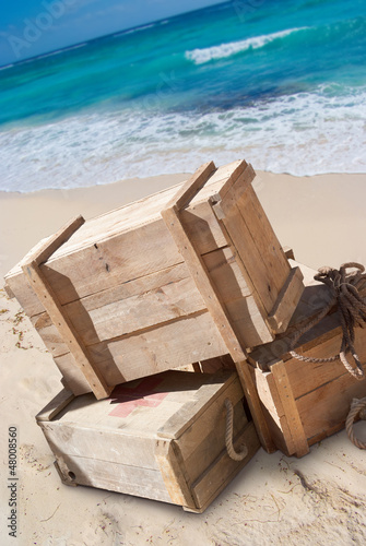 Photo: Supplies on a beach Supplies on a beach
