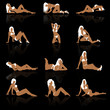 Set of women in bikini, vector