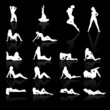 Set of women in bikini, vector