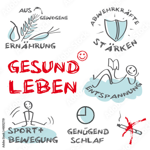 Vector: Gesund Leben, keywords, Tafel, cloud Gesund Leben, keywords, Tafel, cloud