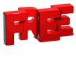 3D Word Free on white background
