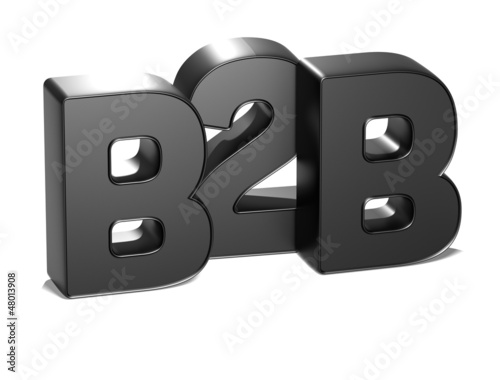 Illustration: 3D B2B on white background 3D B2B on white background