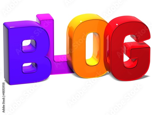 Illustration: 3D Word Blog on white background 3D Word Blog on white background