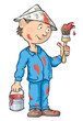 Painter Spattered With Red Paint